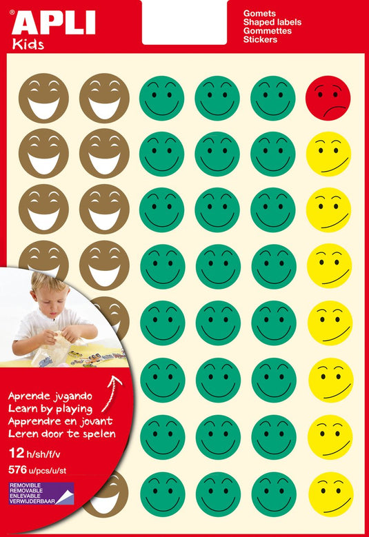 Apli kids 12xvellen, 576xstickers, goud groen geel rood