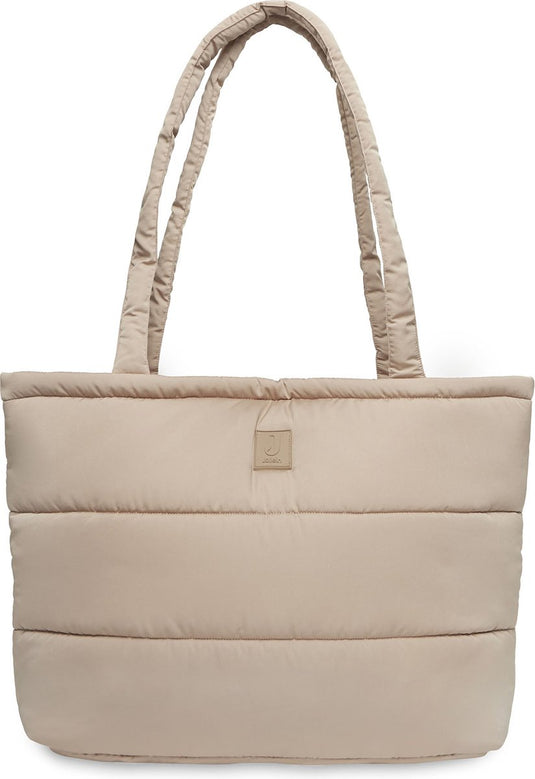 Jollein - luiertas puffed - mombag - biscuit - 40x35x16 cm - inclusief verschoonmatje