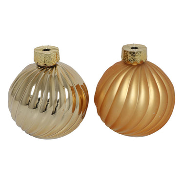 Countryfield kerstbal stripe goud glas ã˜10cm