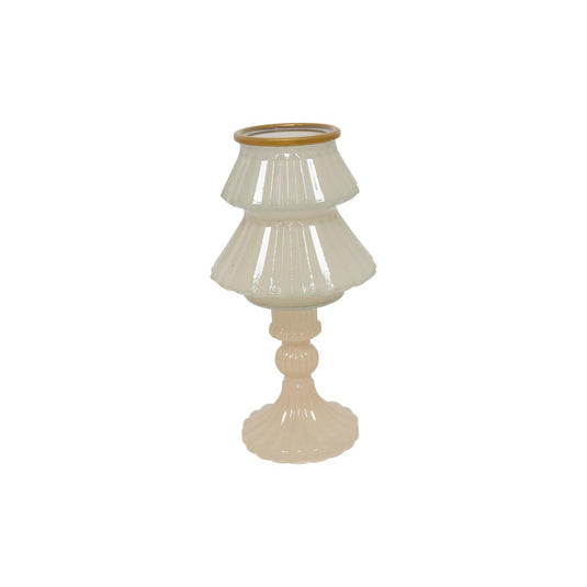 Countryfield kandelaar boom tallina s crème glas ø10,5xh18,5cm