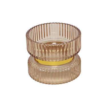 Countryfield kandelaar sybel bruin glas ã˜9xh7cm