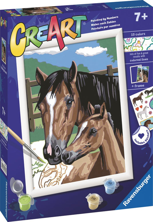 Ravensburger creart foaling around - schilderen op nummer voor kinderen