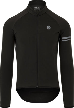 Agu essential - thermo fietsshirt - wielrenshirt lange mouwen - heren - winter - ademend - geborstelde binnenkant - 3 achterzakken - zwart - s