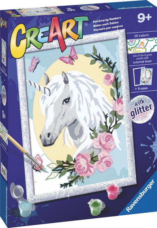 Ravensburger creart unicorn portrait - schilderen op nummer voor kinderen