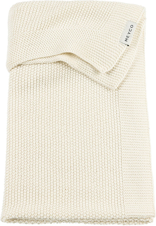 Meyco baby mini relief ledikant deken - natural - 100x150cm - 1.0 tog