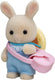 Sylvanian families 5413 baby wit konijn- fluweelzachte speelfiguur