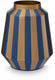 Pip studio vaas stripes - bloemenvaas van metaal - blauw goud - 24x29cm