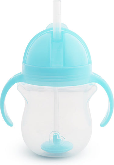 Munchkin tip sip antilek rietjesbeker - drinkbeker met rietje - vaatwasserbestendig - vanaf 6 maanden - 207ml - blauw - drinkbeker met een rietje