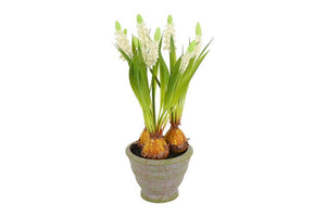 Countryfield kunstbloem in pot muscari wit 12x17x28cm