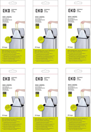 Eko - afvalzakken 30.3 ltr (f1) (6x20 stuks) - - wit - afvalzak