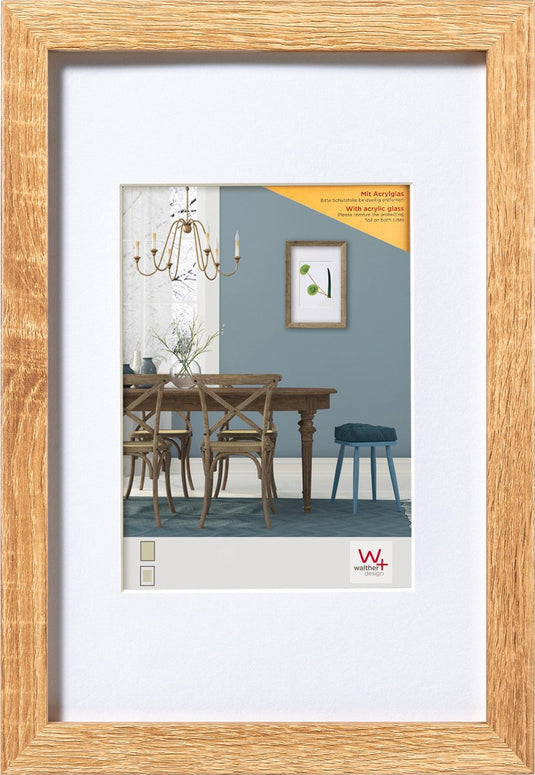 Walther fiorito - mdf houten lijst - fotoformaat 30x40 cm - kunstglas - licht eiken
