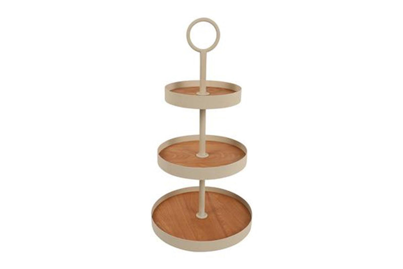 Afbeelding laden in galerijviewer, Countryfield etagere deane 3-laags m crã¨me metaal 30x30x58,5cm
