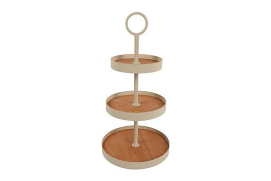 Countryfield etagere deane 3-laags m crã¨me metaal 30x30x58,5cm