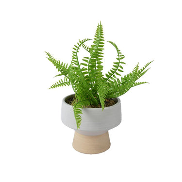 Decoris kunstplant varen in pot kunststof dia15.30 15,3x15,3x24cm groen