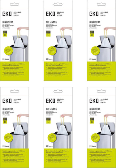 Eko - afvalzakken 10-15 ltr (c) (6x20 stuks) - - wit - afvalzak