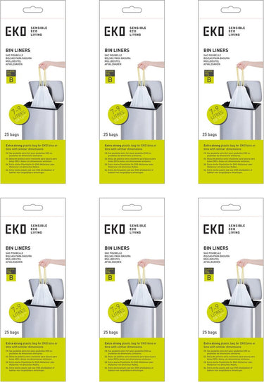 Eko - afvalzakken 7-10 ltr (b), (6x25 stuks) - - wit - afvalzak
