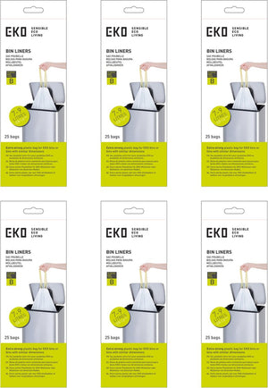 Eko - afvalzakken 7-10 ltr (b), (6x25 stuks) - - wit - afvalzak