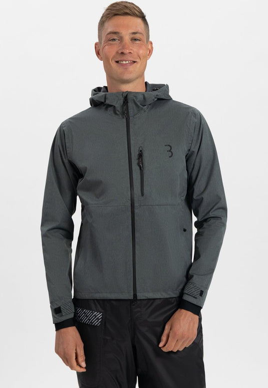 Bbb cycling rainshield explorer regenjas - dames en heren regenpak - waterafstotend - grijs - maat xxl - bbw-450