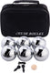 Engelhart metalen jeu de boules - 6 ballen in zwarte rits tas - pétanque - boules - metalen ballen - geschikt voor elke jeu de boules baan - longfield