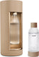 Mysoda glassy latte - design bruiswatertoestel gemaakt van ecologisch biocomposiet aluminium - incl 2 flessen