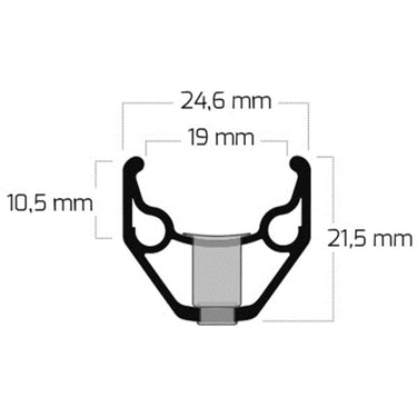 Ryde velg zac 2000 28 622 x 19c aluminium 36 gaats 14g - zilver