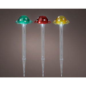 Lumineo solar lamp paddestoel op spies kunststof ø8.7x33.5cm multi kleuren