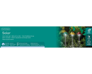 Lumineo solar lamp paddestoel op spies kunststof ø8.7x33.5cm multi kleuren