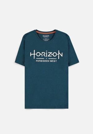 Difuzed horizon forbidden west - logo heren t-shirt - 2xl - blauw