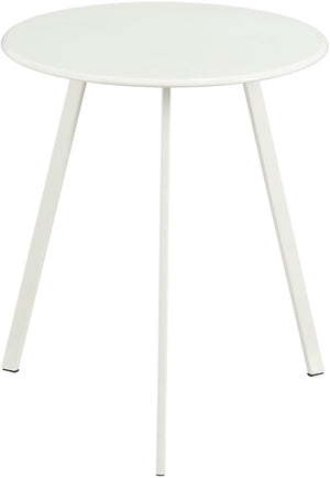 Mica decorations m seatle bijzettafel voor buiten - salontafel rond - plantentafel en koffietafel - h45 x d38 cm - ijzer - wit