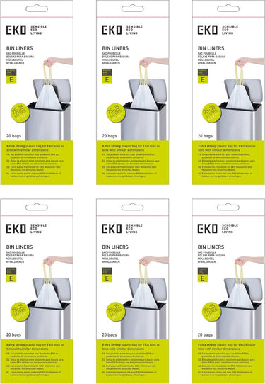 Eko - afvalzakken 3-6 ltr (a), (6x30 stuks) - - wit - afvalzak