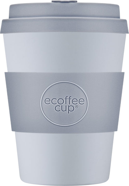 Ecoffee cup glittertind pla - koffiebeker to go 350 ml - lila siliconen