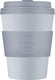 Ecoffee cup glittertind pla - koffiebeker to go 350 ml - lila siliconen