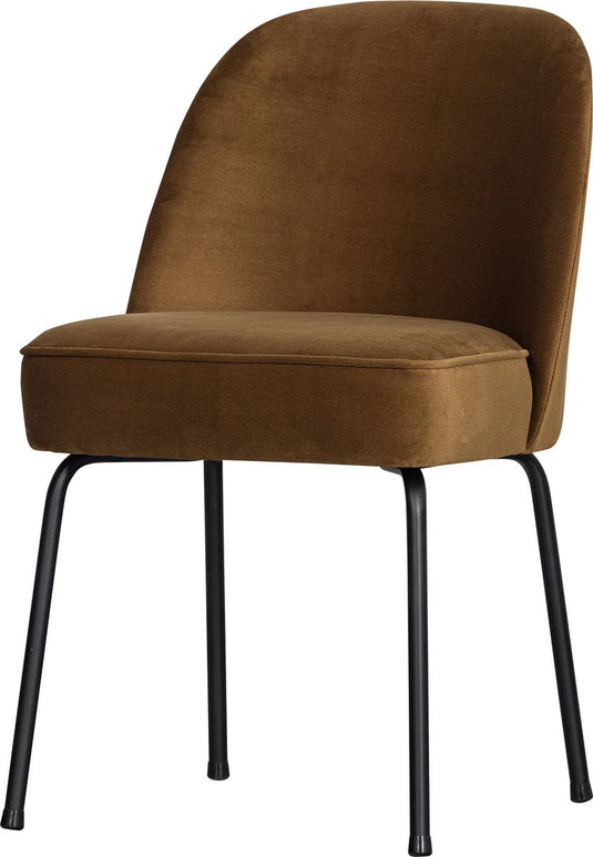 Woood vogue eetkamerstoel - fluweel - honinggeel - 83x50x60