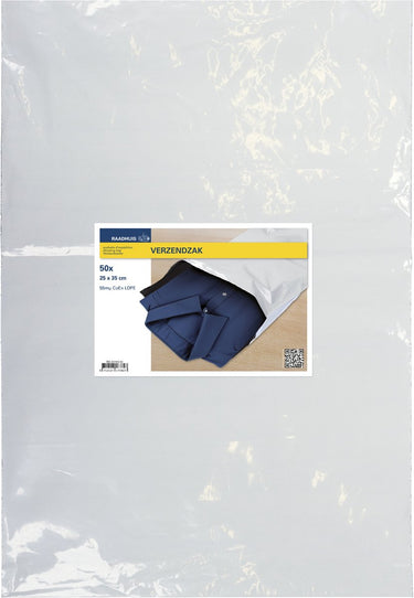 Raadhuis verzendzakken plastic - 25 x 35 cm - aantal 50 stuks