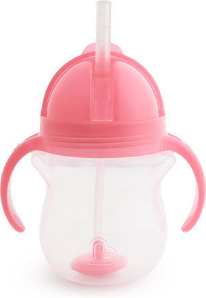 Munchkin tip sip antilek rietjesbeker - drinkbeker met rietje - vaatwasserbestendig - vanaf 6 maanden - 207ml - roze - drinkbeker met een rietje