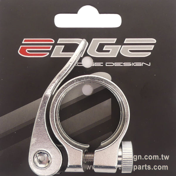 Zadelpenklem ø34,9 mm Edge aluminium met snelspanner - zilver