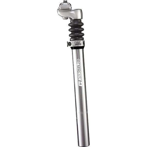 Telescopische verende zadelpen Ergotec Glide ø27.2 mm 350 mm - zilver