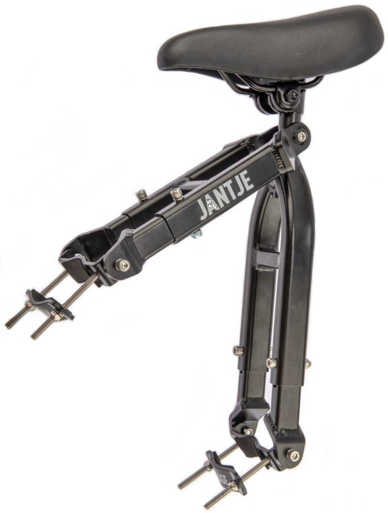 Load image into Gallery viewer, Zadel op buis Mirage Jantje inclusief voetsteunen universeel - zwart
