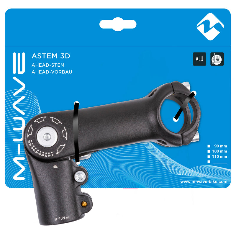 Load image into Gallery viewer, M-Wave Stuurpen verstelbaar ST-C2.1 90mm ahead 1 1 8 ø31.8mm zwart
