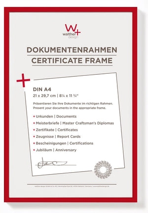 Walther new lifestyle - kunststof lijst - fotoformaat 21x29,7 cm (din a4) - rood
