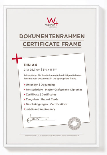 Walther new lifestyle - kunststof lijst - fotoformaat 21x29,7 cm (din a4) - wit