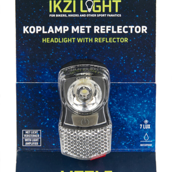 Ikzi Led koplamp mini klein fel 7lux kroonbout batt. kaart