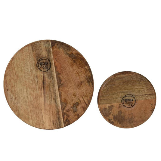 Decoris plateauset mangohout 2-delig ø25cmh8cm