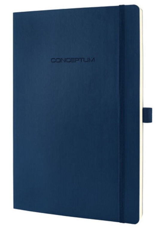 Sigel notitieboek - conceptum pure - a4 - softcover - blauw - 194 pagina's - 80 grams - ruit - si-co316