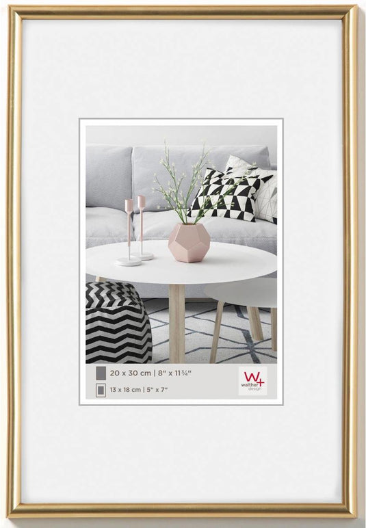 Walther galeria - kunststof lijst - fotoformaat 20x30 cm - metallic goud