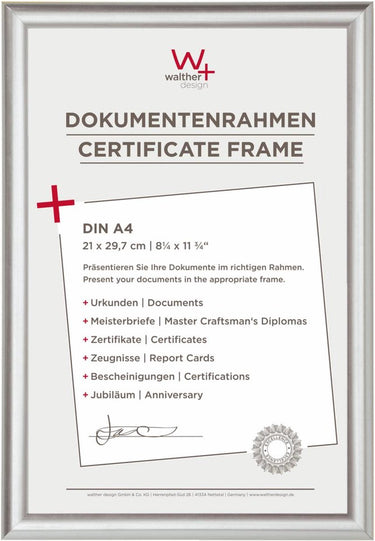 Walther trendstyle - kunststof lijst - fotoformaat 21x29.7 cm (din a4) - zilver