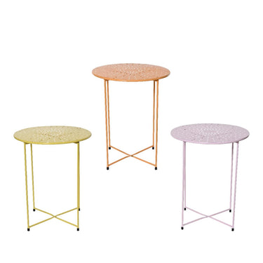 Decoris sidetable ijzer indoor ã˜40cm x h.48cm pastelkleur