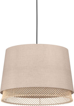 Eglo tabley hanglamp - e27 - ø 38 cm - natuur|bruin|zwart - textiel