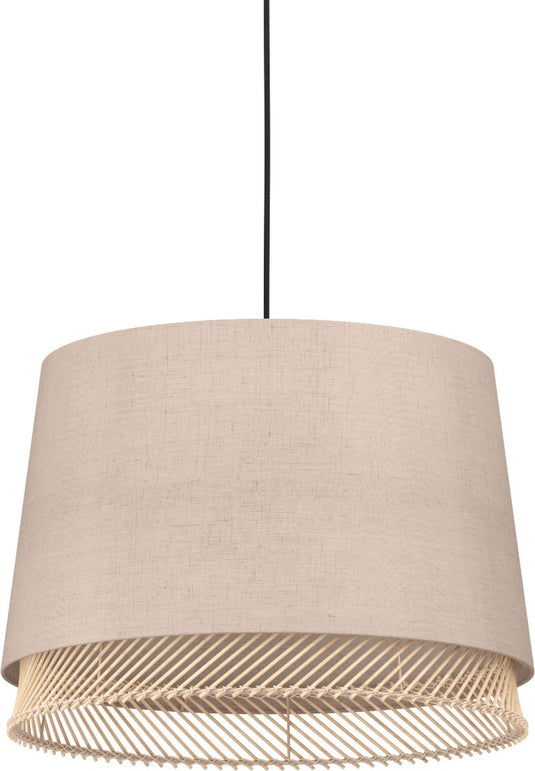 Eglo tabley hanglamp - e27 - ø 38 cm - natuur|bruin|zwart - textiel