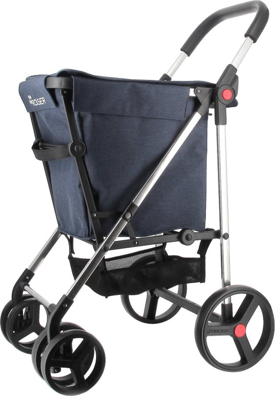 Rolser boodschappentrolley basket tweed - 4 wielen - opvouwbaar - 58 l - marino